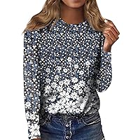 XHRBSI Women's Fashion Casual Long Sleeve Print Round Neck Pullover Top Blouse 49Ers Shirts for Women