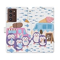 Wallet Case Replacement for Samsung Galaxy S23 S22 Note 20 Ultra S21 FE S10 S20 A03 A50 Cute Penguins Folio Snap Cover Cartoon Magnetic Card Holder Flip Animals Kawaii PU Leather Ice Cream Buss