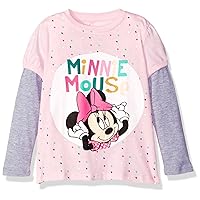 Disney Girls' Toddler Girls' Minnie Mouse L/s 2-Fer T-Shirt