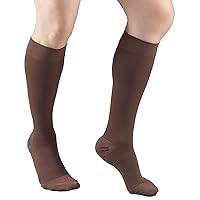 Truform 20-30 mmHg Compression Stockings for Men and Women, Knee High Length, Closed Toe, Brown, Small (8865BN-S)