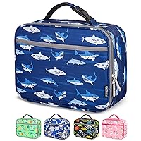 HOMESPON Lunch Box for Kids Girls Boys Insulated Lunch Bag with Front Pocket Lunch Snack Holder for School Daycare Picnic（Shark）