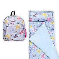 Wildkin 12 Inch Backpack Bundle with Original Nap Mat (Butterfly Garden)
