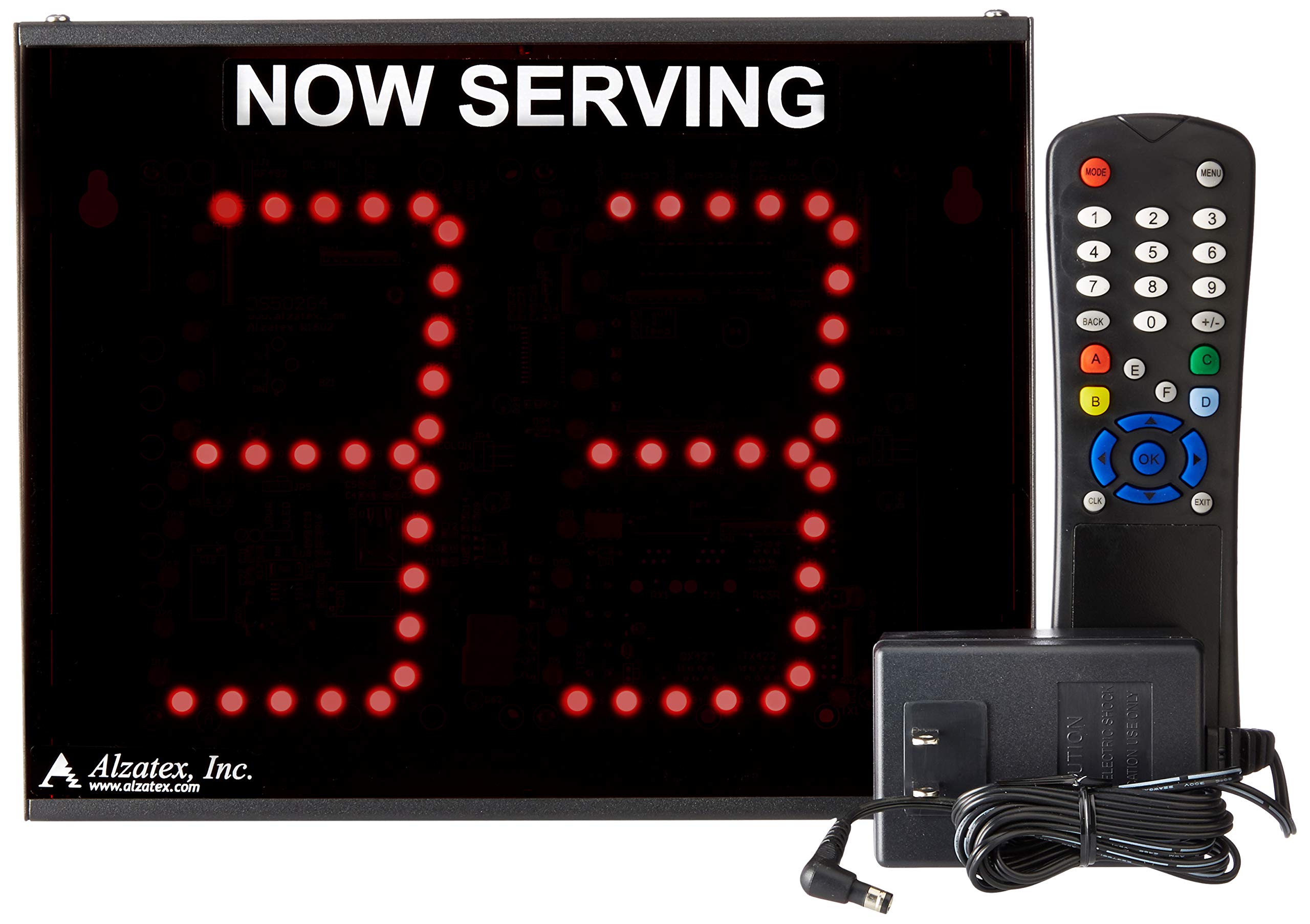 Alzatex 2-Digit Take-a-Number Display with 2 Buttons and Infrared Remote
