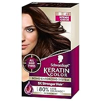 Keratin Color Permanent Hair Color, 4.6 Intense Cocoa, 1 Application - Salon Inspired Permanent Hair Dye, for up to 80% Less Breakage vs Untreated Hair and up to 100% Gray Coverage