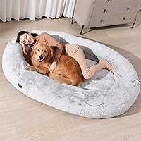 Human Dog Bed for People Large - Bean Bag Adult Size Giant Extra Sized for Kid Waterproof and Washable Anti-Slip Grey 74