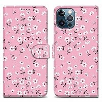 Case Compatible with Apple iPhone 13 PRO - Design Flower Rain No. 6 - Protective Cover with Magnetic Closure, Stand Function and Card Slot