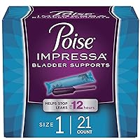 Poise Impressa Incontinence Bladder Support for Women, Bladder Control, Size 1, 21 Count (Packaging May Vary)