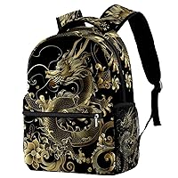 Travel Backpack for Men,Backpack for Women,Chinese Golden Style Dragon,Backpack