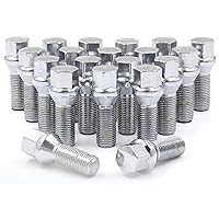 Wheel Accessories Parts 20 Pcs M12 x 1.5 12 x 1.5 Thread Acorn Seat Lug Bolt 17mm Hex 28mm Thread Length Chrome Fits BMW 3 Series (E90) (E91) (E92) 5 Series (E60) (E61) | Mercedes Benz E Class (210)