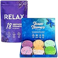 Cleverfy Shower Steamers Pack of 18 and Pack of 6: Relaxing Variety Pack Bundle. Shower Bombs with Essential Oils.