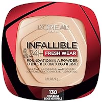 Makeup Infallible Fresh Wear Foundation in a Powder, Up to 24H Wear, Waterproof, True Beige, 0.31 oz.