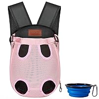 Dog Carrier Backpack Legs Out Front Facing Dog Carrier Adjustable Dog Carriers for Small Dogs Medium Dogs Easy-Fit Pet Backpack Suitable for Small Dogs Medium Dogs 15-20 Lbs, Pink, Large