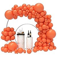 JOYYPOP Orange Balloons 130 Pcs Orange Balloon Garland Kit Different Sizes 5 10 12 18 Inch Orange Balloons for autumn harvest Halloween Thanksgiving birthday