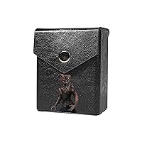 Discarded Zombie Deck Box / Case - Belt Loop / Clip - Hard Shell Faux Leather - Compatible with Yu-Gi-Oh, MTG, CFV, Digimon, F&B & other TCG's (Black, Black Snap, No Clip, 80 Size) (Black, Black Snap, No Clip, 60 Size)