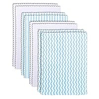8 Pack Super Soft Baby Burp Cloths, Baby Washcloths, Ultra Absorbent Large Newborn Burping Cloth for Boy and Girl, Milk Spit Up Rags, Unisex for Baby Sensitive Skin, Aquamarine and White,16 × 12 Inch