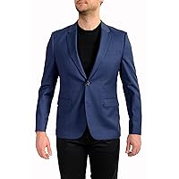Hugo Boss Men's Astian184 Blue Extra Slim Fit 100% Wool Blazer US 40L IT 50L