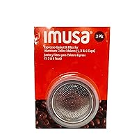 IMUSA USA SP-394 Replacement Gasket and Filter For Aluminum Stovetop Espresso Coffee Makers, 1, 3, 6 Cup