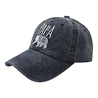 Men's Papa Bear Embroidered Washed Denim Adjustable Baseball Cap Dad Hat