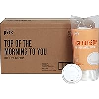 Perk PK54369CT Plastic Hot Cup Lid, 10/12/16 Oz., White