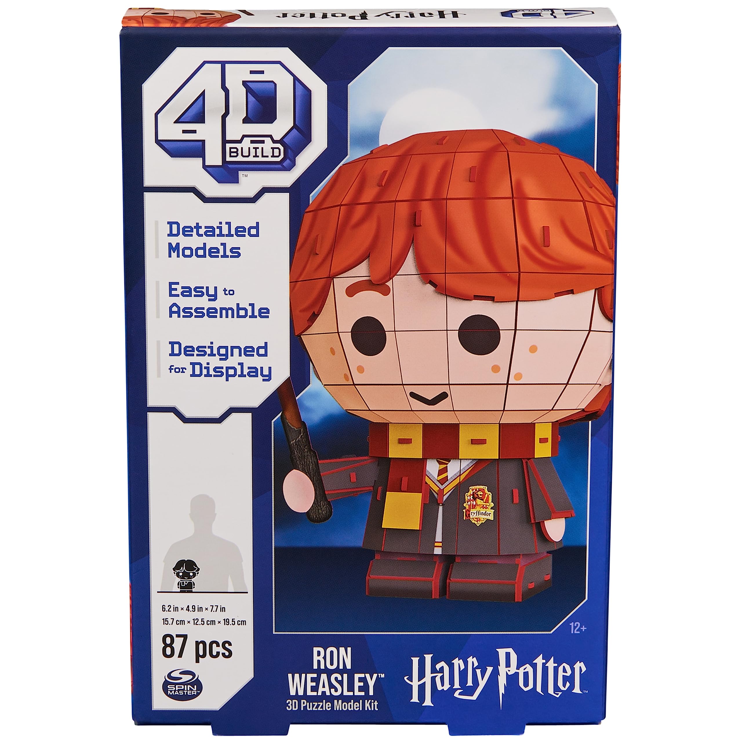 4D Build, Harry Potter Ron Weasley 3D Puzzle Model Kit 87 Pcs | Harry Potter Gifts Desk Decor | Building Toys | 3D Puzzles for Adults & Teens 12+