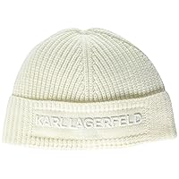 Women's Embroidered Logo Beanie, Ivory