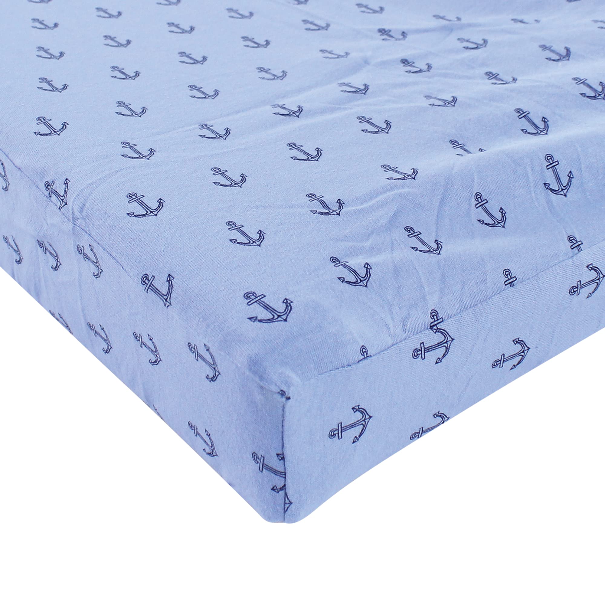 Hudson Baby Unisex Baby Cotton Changing Pad Cover, Blue Whale, One Size