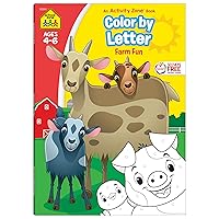 School Zone Color by Letter Workbook: Learn the ABCs with Farm Fun for Kindergarten, 1st Grade, Alphabet, Coloring, Farm Animals, and More (Activity Zone)