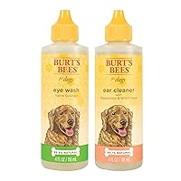 Burt's Bees for Dogs Combo Pack Natural Ear Cleaner with Peppermint and Witch Hazel and Eye Wash with Saline Solution - Cruelty Free, Sulfate & Paraben Free, pH Balanced for Dogs - Made in The USA