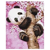 Paint By Numbers Set Cute Panda 40x50 - Paint by Numbers Kit, Freestanding Painting for Beginners Art Lovers, Kids and Adults, DIY Crafts