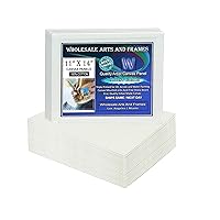 White Canvas Panels 11x14 100 PackProfessional Cotton Artist Quality Acid Free Primed Canvas Boards for Acrylic, Oil and Wet or Dry Art Media for Crafts and Projects by WholesaleArtsFrames-com