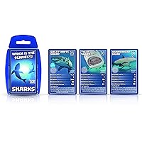 Top Trumps Sharks Classics Card Game, learn about Great White Sharks, Tiger Sharks and Hammerheads in this educational pack, gift and toy for boys and girls aged 6 plus