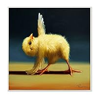 Stupell Industries Yoga Chicks Triangle Pose Funny Farm Animal Painting, Design by Lucia Heffernan Wall Plaque, 12 x 12, Yellow