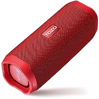 TOZO PA2 Bluetooth Speaker with Dual Drivers & Dual Bass Diaphragms, Deep Bass Loud Stereo Sound, IPX8 Waterproof, 25H Playtime, Custom EQ App Portable Wireless Speaker for Home Outdoors Travel Red