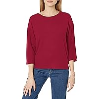 Women's Trendy Basic Junior Boxy Long Sleeve Top with Side Slits