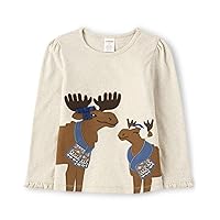 Girls' and Toddler Embroidered Graphic Long Sleeve T-Shirts