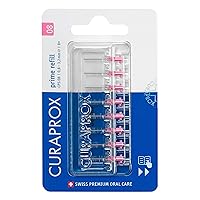 Curaprox CPS 08 Prime Refill Interdental Brushes, 8-Piece Refill Pack interdental Brushes CPS 08 Prime, 0.8 mm to 3.2 mm, Pink