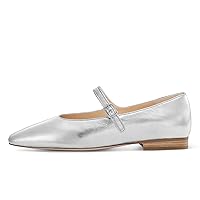 Mary Jane Flats Women Comfortable Mary Jane Shoes for Women Air Foam Touch Casual Shoes- Silver, Brown, Almond, Black
