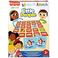 Mattel Games Fisher-Price Make-A-Match Card Game with Little People Theme, 56 Cards for 2 to 4 Players, Gift for Kids Ages 3 Years & Older
