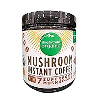 Simple Truth Organic Mushroom Instant Coffee with 7 Superfood Mushrooms- Keto/Paleo Friendly-Vegan 2.12oz