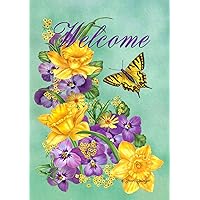Toland Home Garden 1110773 Frolic in the Flowers Butterfly Flag 12x18 Inch Double Sided Butterfly Garden Flag for Outdoor House Welcome Flag Yard Decoration