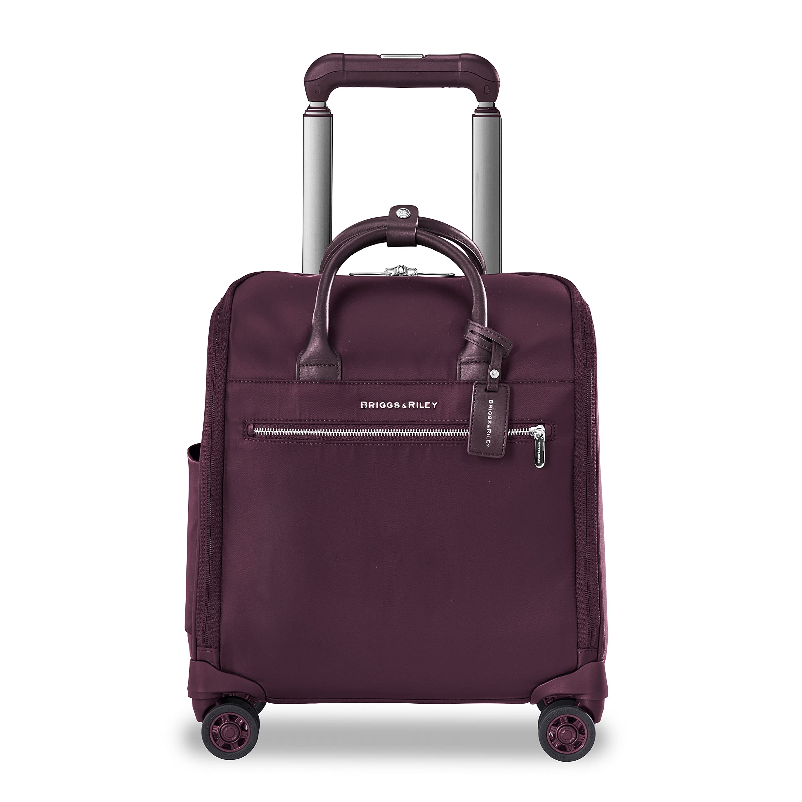 Briggs & Riley Rhapsody Softside Underseat Carry On Cabin Spinner, Plum, Wide 16-Inch