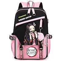 Cute Anime Backpack 17 Inch Pink Laptop Shoulders Backpack Large Capacity Multipurpose Casual Travel Daypack