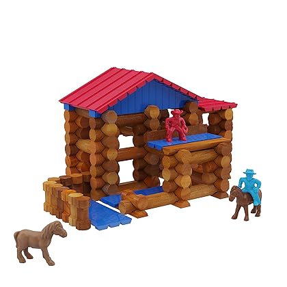 Lincoln Logs Centennial Edition Tin Amazon Exclusive-150+ Pieces-Real Wood-Ages 3+-Best Retro Building Gift Set for Boys/Girls-Creative Construction Engineering-Top Blocks Kit-Preschool Education Toy