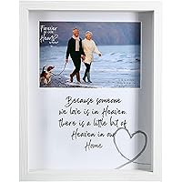 Pavilion Gift Company Because Someone We Love Little Bit of Heaven is in Our Home 7.5x9.5 Inch Easel Back Horizontal Picture Frame, Silver