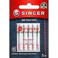 SINGER Ball Point Sewing Machine Needles, Size 70/10, 90/14-5 Count