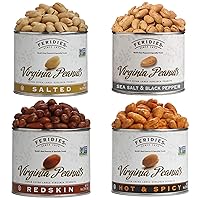 9oz Assorted Seasoned Super Extra large Virginia Peanuts 4 pack - (Salted, Hot and Spicy, Sea Salt & Black Pepper & Redskin) - 36 ounces total