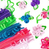 Horizon Group USA 200 Pastel Fuzzy Sticks, Value Pack of Pipe Cleaners in 6 Colors, 12 Inches, Chenille Stems, Bendy Sticks, Great for DIY Arts & Crafts Projects, Classrooms & Craft Rooms