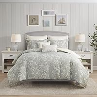 Harbor House 100% Cotton Duvet Cover, Ultra Soft, All Season Bedding Oversized Comforter Cover, Chelsea Paisley Blue Full/Queen (90