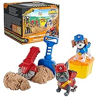 Charger and Wheeler Action Figures Set, with 3 oz of Kinetic Build-It Sand and 2 Hand Held Building Toys, Kids Toys for Ages 3 and up