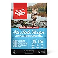 ORIJEN Six Fish Dry Cat Food, Grain Free Cat Food for All Life Stages, With WholePrey Ingredients, 12lb